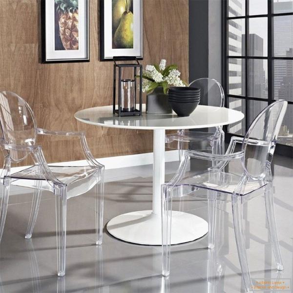 Clear Transparent Banquet Ghost Chair Armless Stacking Accent Chair with Oval Back Acrylic, Invisible Plastic