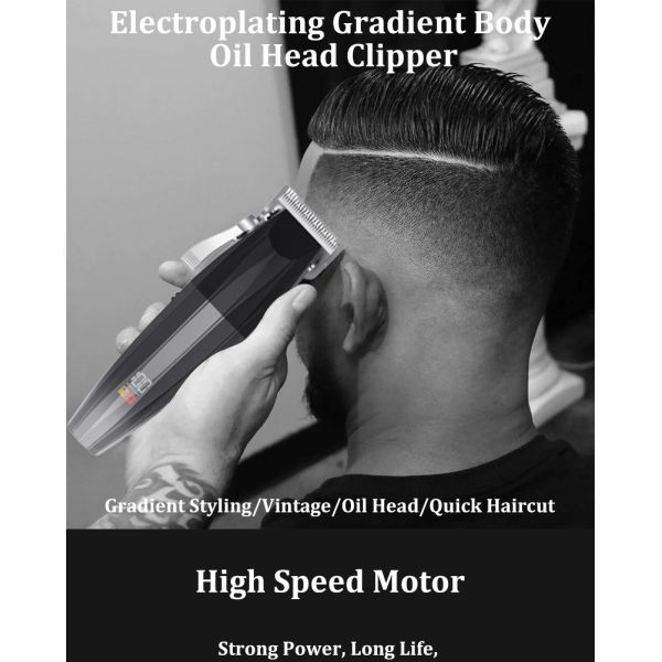 Usb Charging Cordless Hair Trimmer Black Stainless Steel Blade Adjustable Shaving Machine