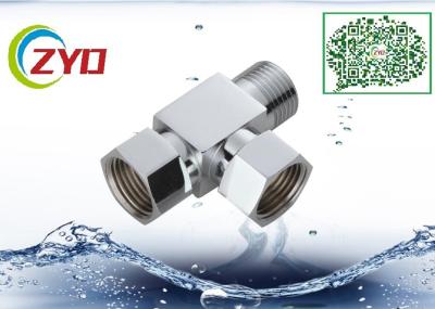 1/2M*1/2M*1/2M Brass Chrome Plated Three Way One Inlet Two Outlet Shower Faucet Diverter Bathroom Bidet Fitting
