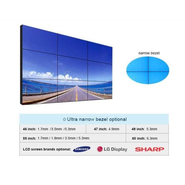 1.8mm CCTV Video Wall 55 Inch Resolution 1920*1080 With 500nits Anti - Glare