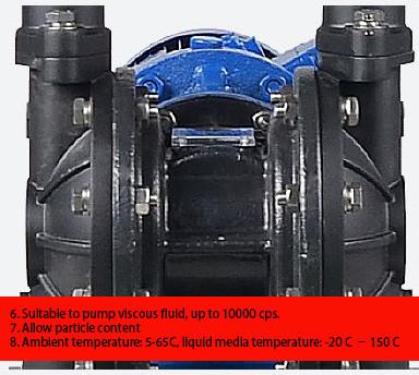 Boat Sewage Air Operated Diaphragm Trash Pump Dn50 For Volatile Liquids