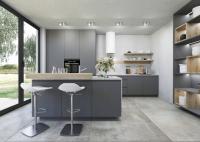 79in Grey Modern Kitchen Cabinets Island escuro com armários e o armário alto de assentamento