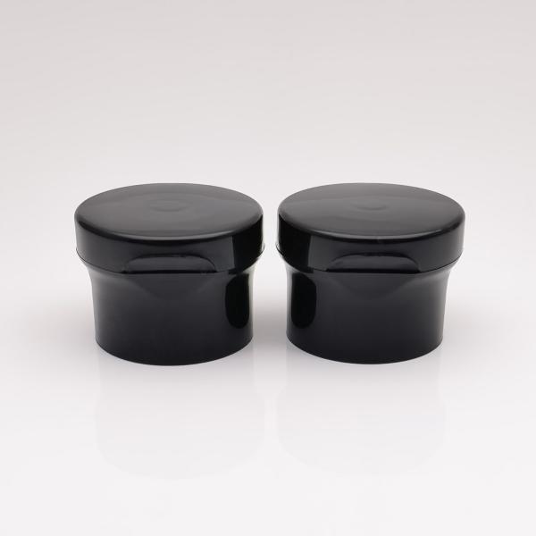 Clamshell 24/410 Black Plastic Flip Top Cap For Shampoo Body Wash Bottle