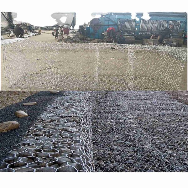 La conservation galvanisée repassent le fil Mesh Gabion Baskets de 2.2mm 2x1x1m