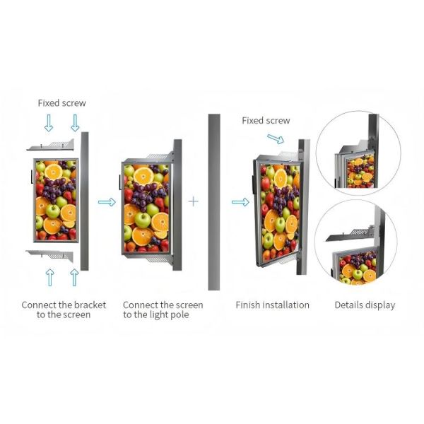 Digital LED Smart Street Light Pole Advertisement Billboard Poles Screen