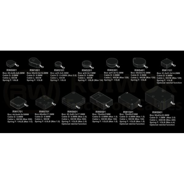 RW1501 Cuboid Multifunctional Retractable Cable With Ring Terminal Inner Hole 3mm 4mm 5mm For Option