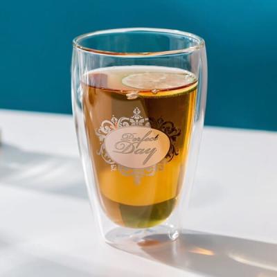 Clear Insulated Double Wall Drinking Glass 12oz Clear Heat Resistant Tumbler 340ml