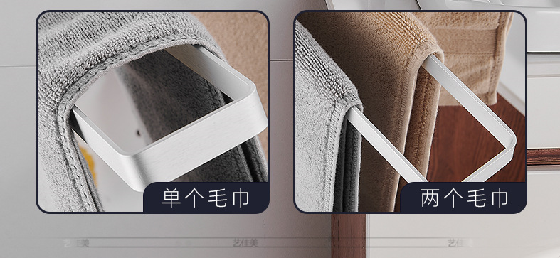 Aluminium Alloy 24cm Height Bathroom Towel Holder , 3 Tier Wall Mounted Towel Rack