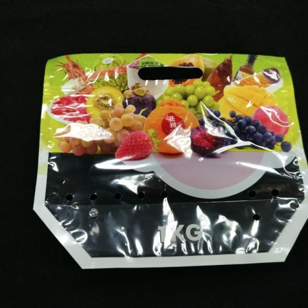 High quality Custom printed grape packaging plastic PP k bag with hole punch