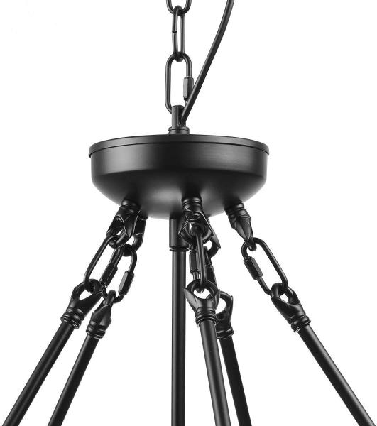 American Retro Five Head Round Wood Chandelier Modern Simple Living Room Bedroom Hotel Pendente Luz