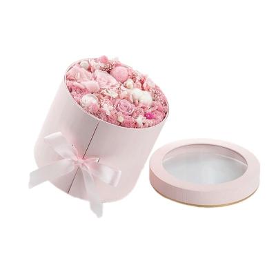 Pacote de flores de camada dupla Rotatividade redonda personalizada 2 Duas caixas de presentes de flores duplas giratórias