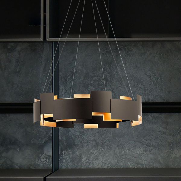 Art Deco Led Pendant Lights Living Dining Room round Moderne Oval LED Chandelier（WH-MI-114)