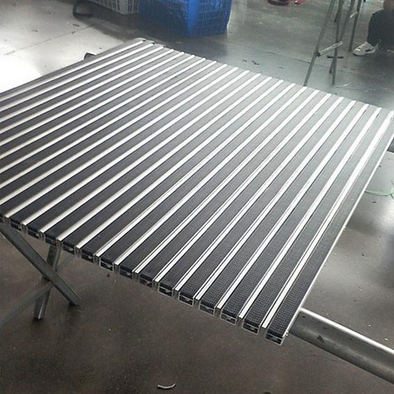 Hinge Recessed Aluminum Entrance Floor Mats Rubber Insert 22 MM Thick