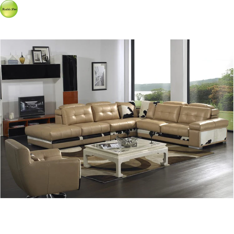 Redde Bee Luxury Leather Corner Sofa: Modern Design, Elevates Living Room Elegance