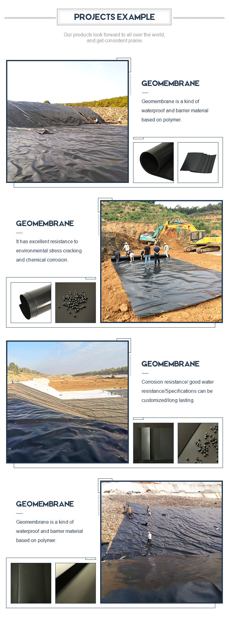 пластмасса черноты вкладыша запруды пруда 7mm 8mm Geomembrane для рыбоводческого хозяйства