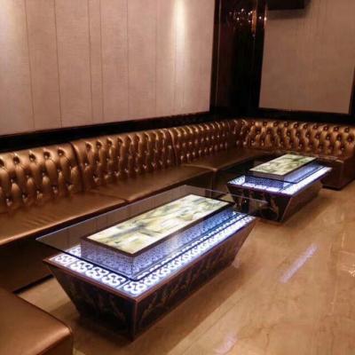 Assentamento de couro de Sofa Set Long Bench Booth do clube da sala de estar colorido