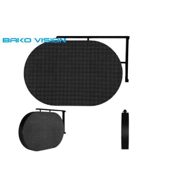 Outdoor LED Display Round LOGO Sign P4.68mm For Store Bar WiFi USB 4G Control