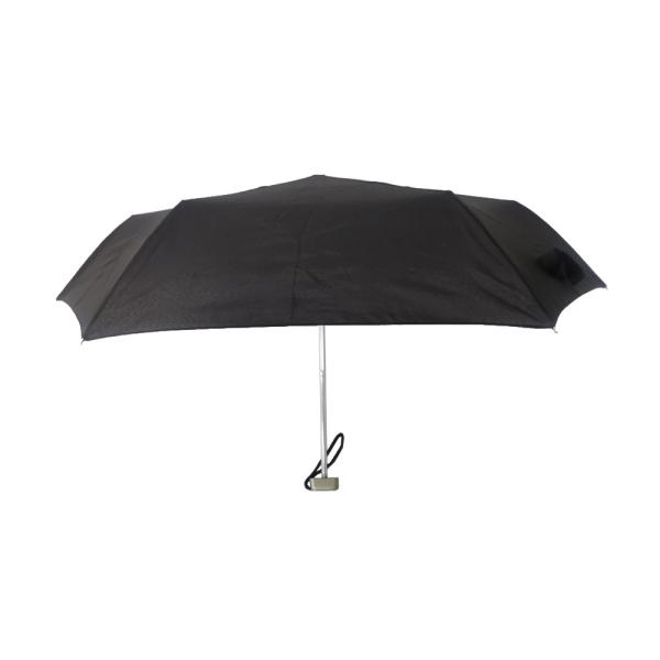Black Super Light Compact Umbrella Flat Plastic Handle 190T Pongee Fabric