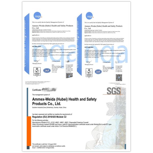 Type 5/6 Dark Blue SMS Protective Coverall With Hood