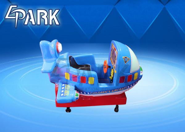 Blue Kiddie Ride Machine Glider Foam Airplane Manual Throwing Fun Challenging Outdoor Sports Toy
