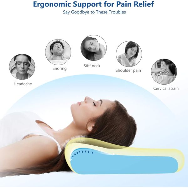 Adjustable Orthopedic Ergonomic Cervical Pillow for Neck Pain Relief 80 Fabric Count