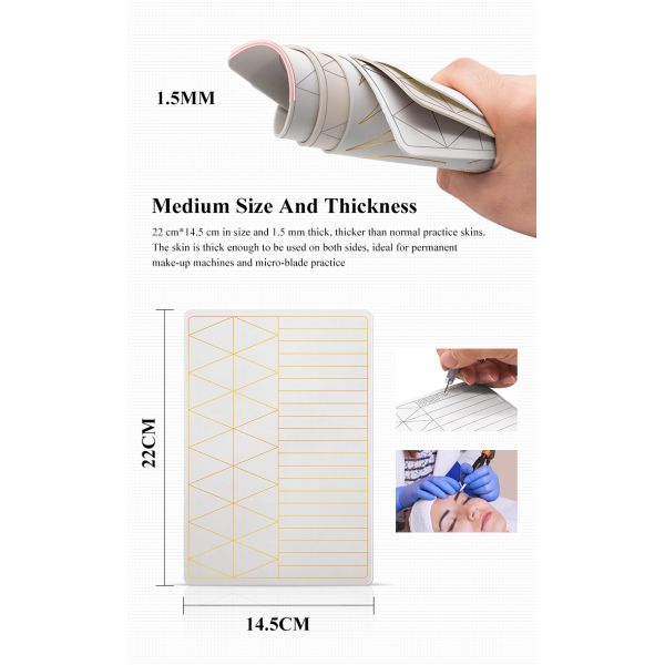 1.5MM Permanent Makeup Practice Skin Eyebrow Tattoo Microblading Skins Double Sides