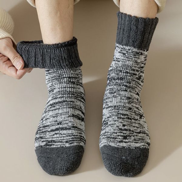 Mode chaussettes d'hiver en cachemire de laine épaisse chaussettes chaudes douces en terre