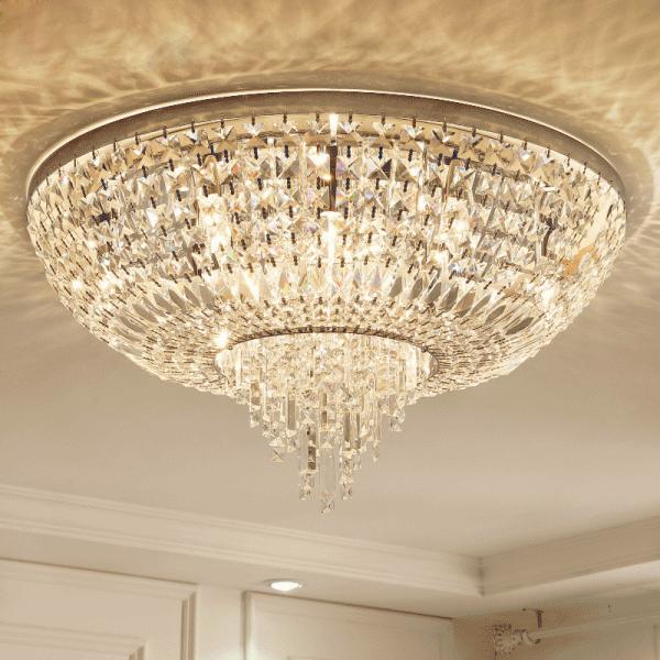 Crystal flush ceiling lights uk Round Shape For House Lighting Fixtures (WH-CA-45)