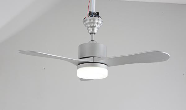 42 Inch Dimmable LED Ceiling Fan Silver Color Remote Control Suspended Mounted