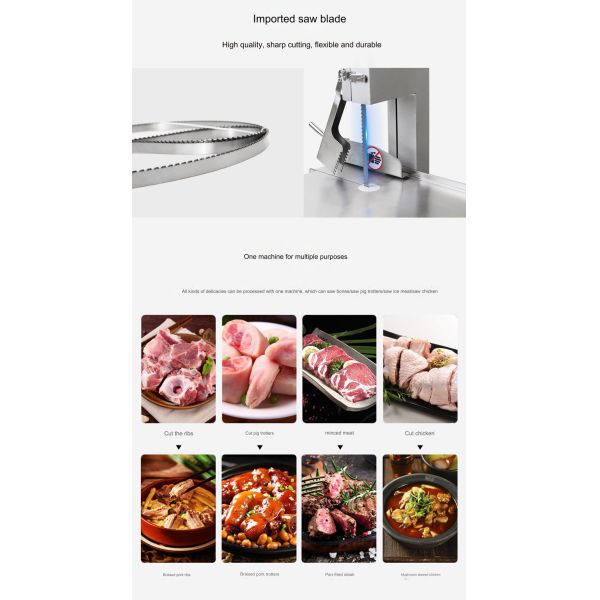 Electric Cow Beef Frozen Meat And Bone Band Saw Cutter Cutting Machine Meat Process Equpiment