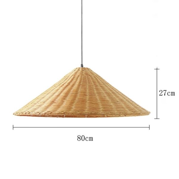 farmhouse light bar dining lights Minimalist Brown Beige Retro wicker pendant light(WH-WP-96)