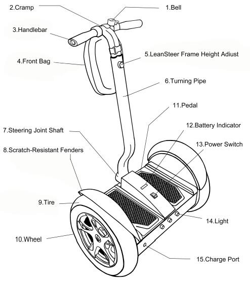 72 V Brushless Motor Two Wheel Electric Chariot