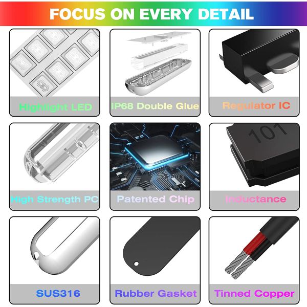 ROHS Yacht Azul Luces de embarcaciones submarinas Luces marinas submarinas para embarcaciones