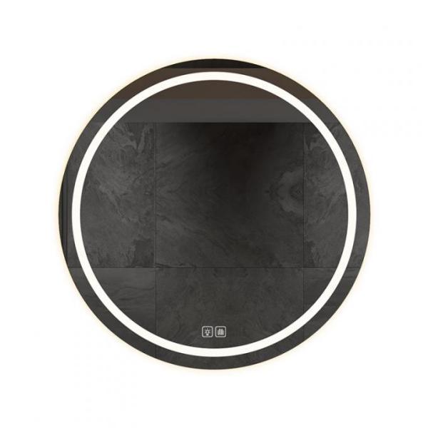 Modern frameless Round Bathroom Smart Mirror with LED Light - Anti-Fog Illuminated Vanity Makeup Mirror for Bathroom