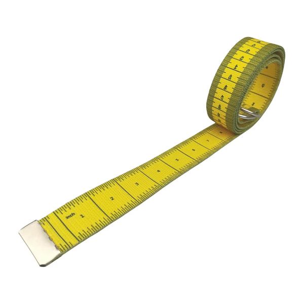 Double-sided printed tape measure belt, scale tool ruler, soft tape, alloy double-ring buckle, quirky trendy belt