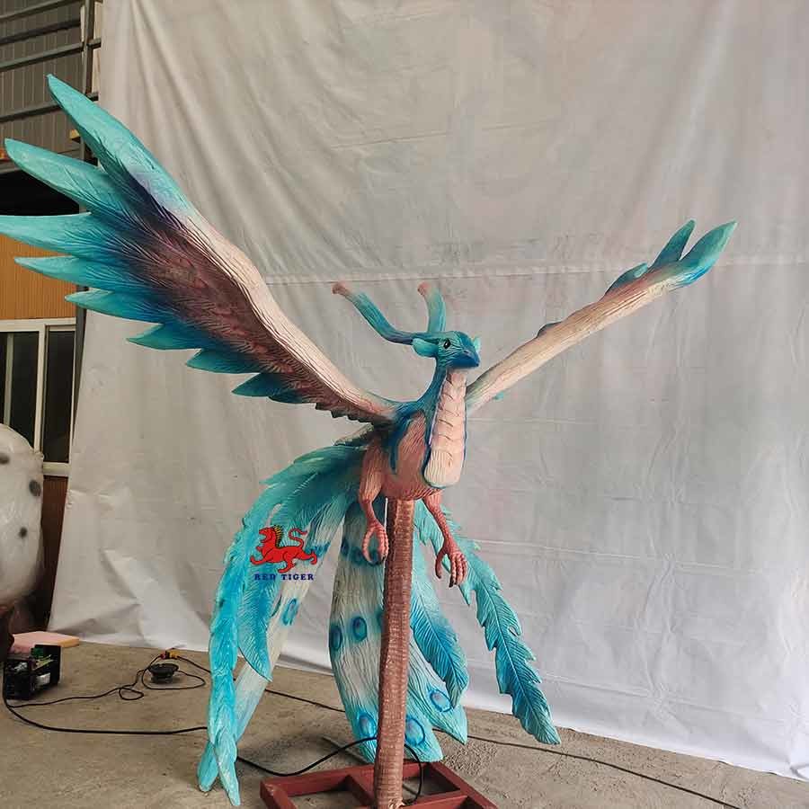 Птица ориентированных на заказчика реалистических Animatronic тварей животных китайских старых зеленая