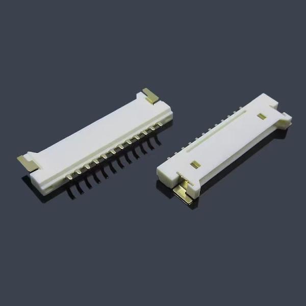 FFC/FPC 0.5mm 1.0mm ピッチ 10 18 20 30 40 50 ピン ハーフカバー ボトム/アッパーコンタクト コネクタ