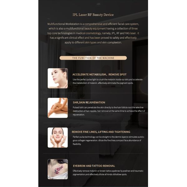 Ice Cool Ipl Hair Removal Tattoo Pigment Remover Picosecond RF Laser Machine