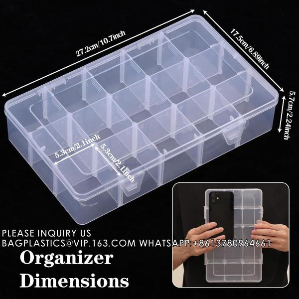 Girds Clear Plastic Organizer Box Storage For Washi Tape Tackle Box Jewelry Crafts Organizer, Container