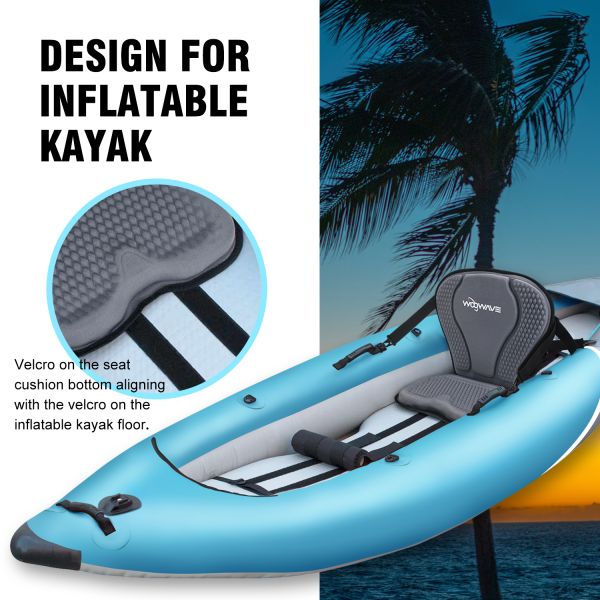 Small Bag Included Black Thicker Style Kayak Seat for Fishing Boat 20.2*18.6x2.9inches
