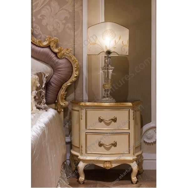 white nightstand with 3 drawers bedsides table