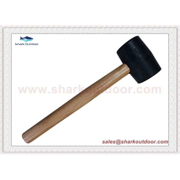 Camping rubber mallet outdoor hammer with wood handle