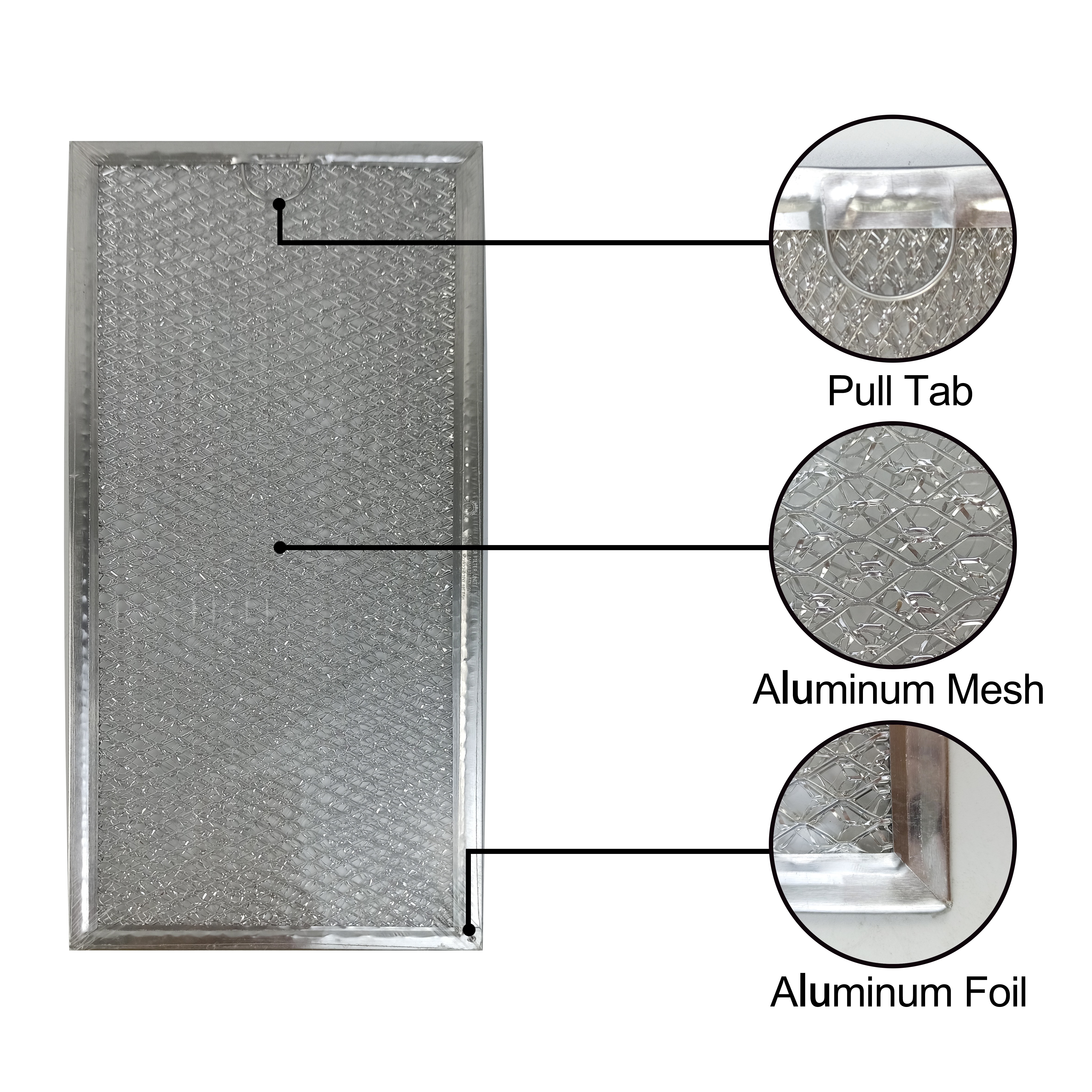 Upgraded Aluminum Mesh Microwave Grease Filter 7-5/8 X 5 inch Eco-Friendly Kitchen Hood Replacement