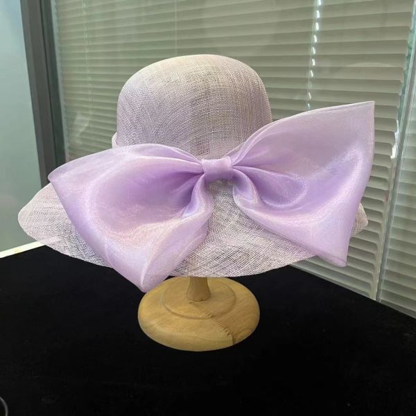 Decoración de la fiesta del té Suministros de millinería Sombrero Sinamay Fascinador