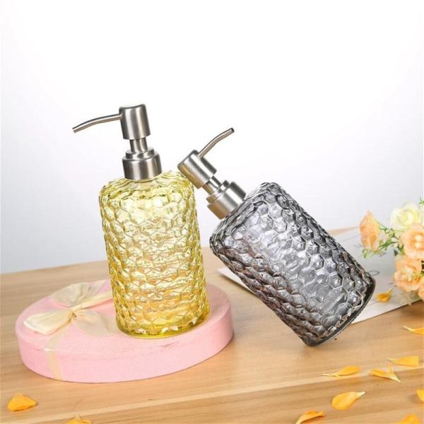 Bouteilles en verre recyclables de shampooing/bouteille en verre liquide savon du cylindre 500ml
