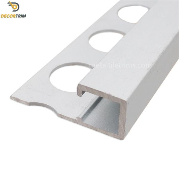 Decorative Square Edge Tile Trim , Matt Silver Tile Edging Strip