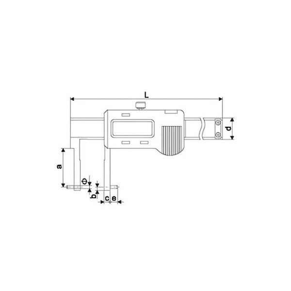 25-200mm/1-8'' Cylindrical Head Internal Groove Digital Caliper 0.01mm High Precision Stainless Steel