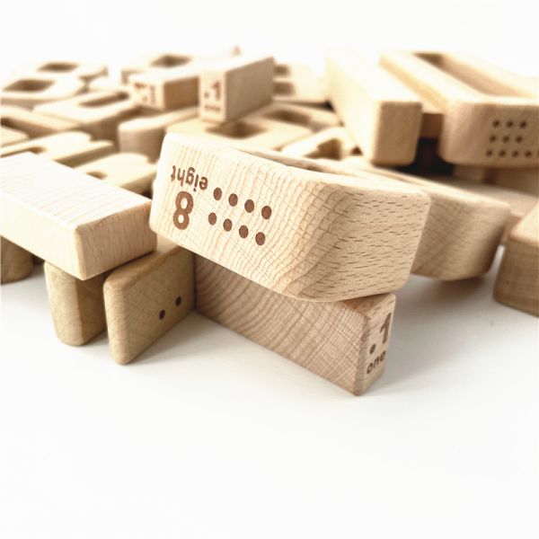 Number Building Blocks Wooden Math Digital Toys Baby Balance Block Jenga Toy Montessori Educational Natural Wood Toys fo