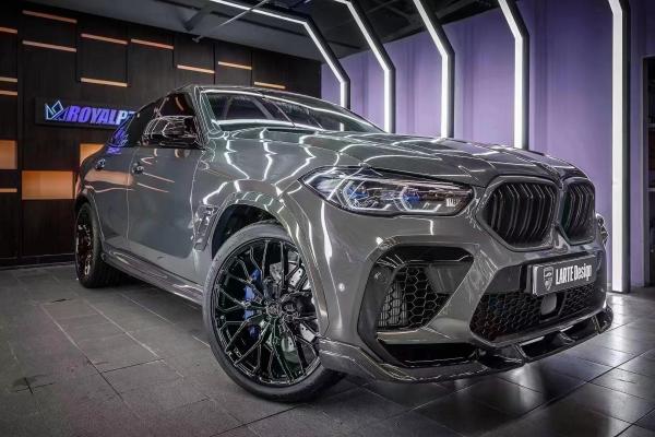 Auto Parts for BMW X6M F96 Carbon Fiber Body Kit X6M F96 Upgraded LARTE Design Style Front Shovel Diffuser Spoiler Body Kit