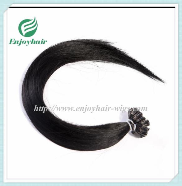 Nail U-Tip Hair 10-28 100s/pack 1# color Straight Human Hair Brazilian hair extension